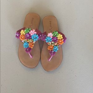 Beaded flower sandals